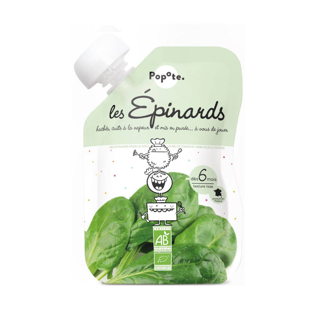 Popote - Gourde Epinards BIO 120 g