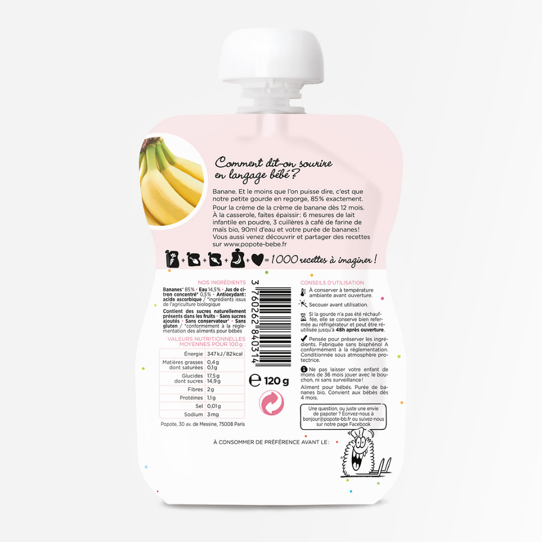 Popote – Quetschie Banane BIO 120 g