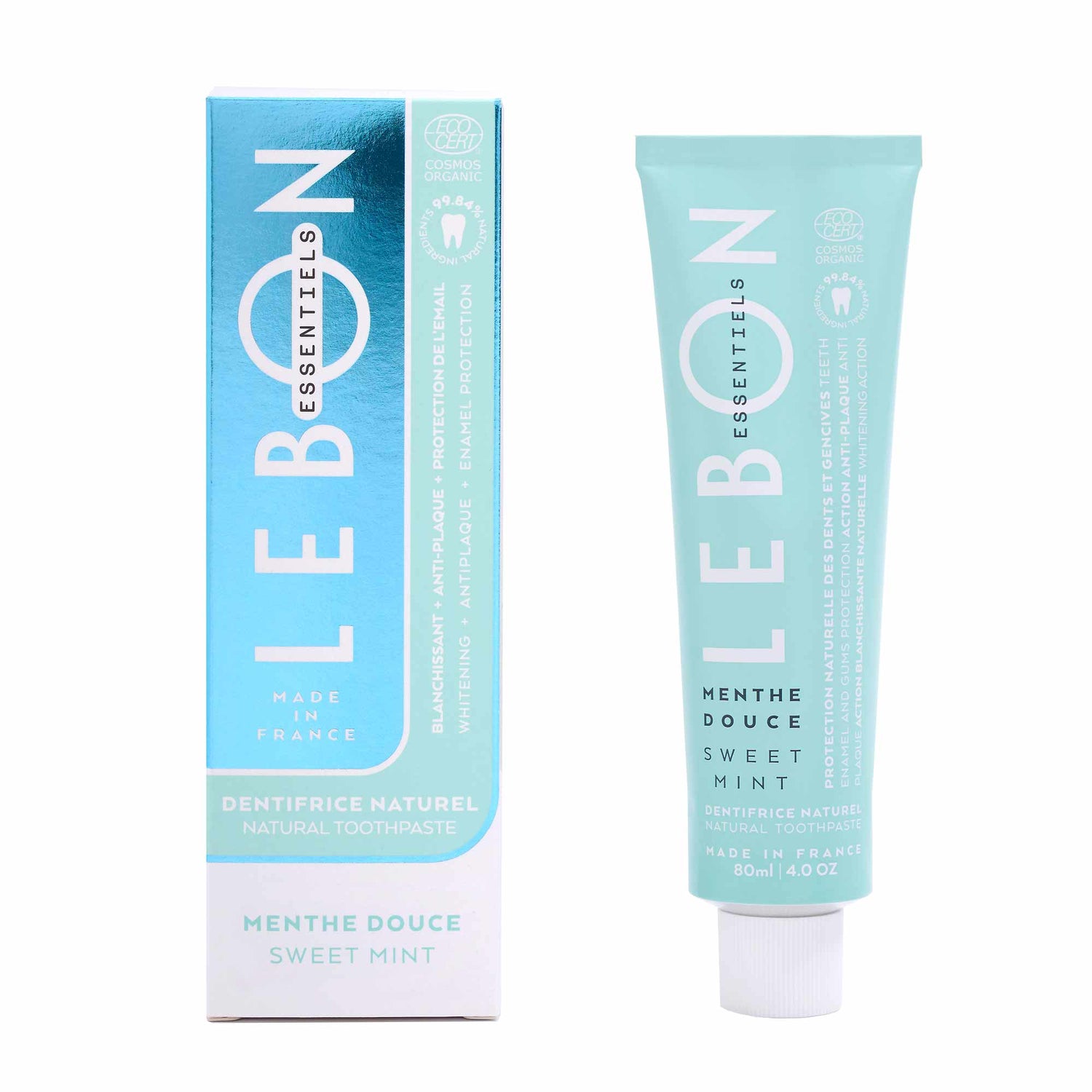 Lebon Essentiels - Dentifrice bio menthe douce 80 ml