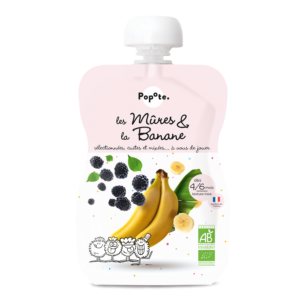 Popote – Quetschie Brombeere &amp; Banane BIO 120 g