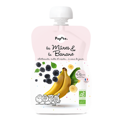 Popote - Gourde Mûres &amp; Banane BIO 120 g