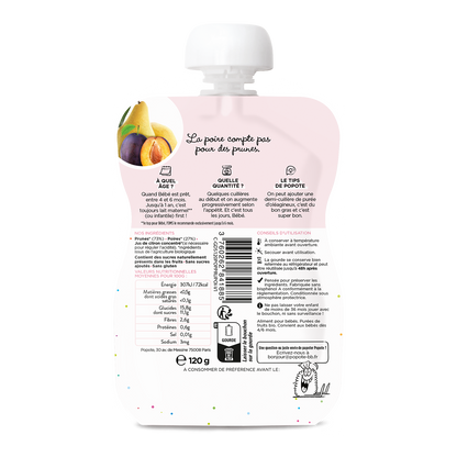 Popote - Gourde Prunes &amp; Poire BIO 120 g