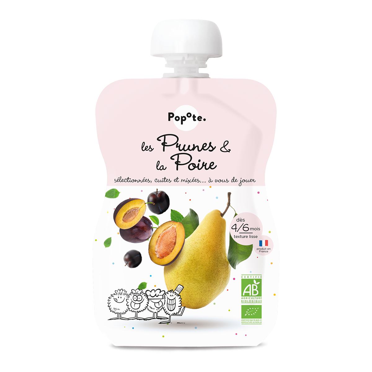 Popote - Gourde Prunes &amp; Poire BIO 120 g