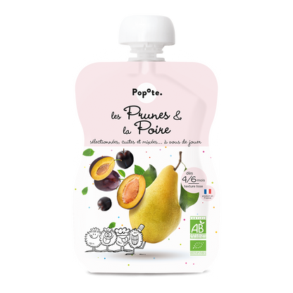 Popote - Gourde Prunes &amp; Poire BIO 120 g